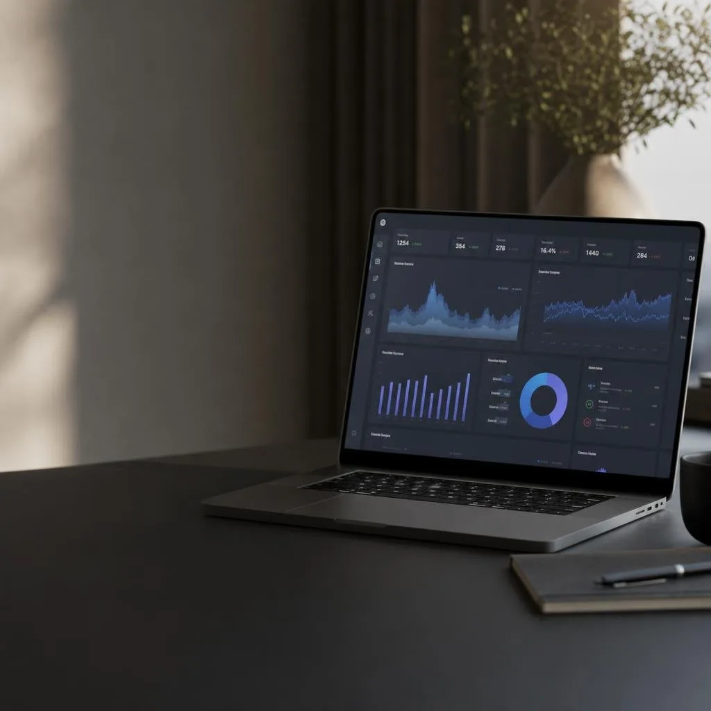 Product analytics dashboard interface with charts and metrics